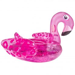 Opblaas Flamingo Neon Panterprint XL